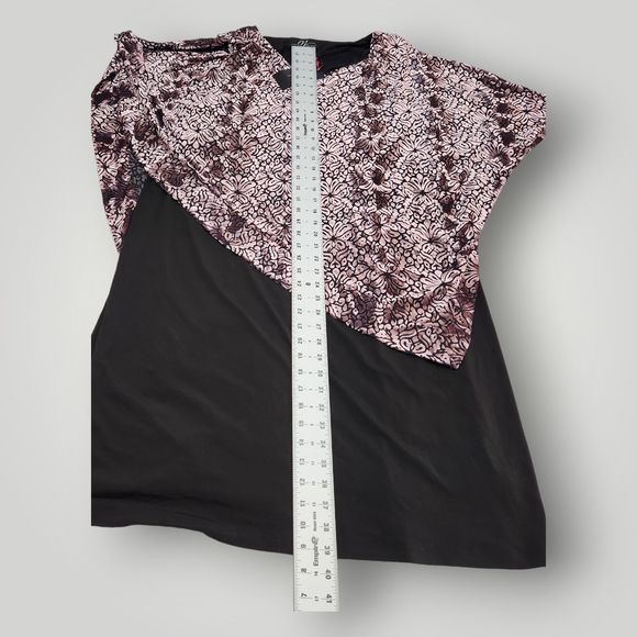 NWT Midnight Velvet Women's 20 Black Floral Capelet Overlay Split Sleeve Dress - Picture 8 of 14